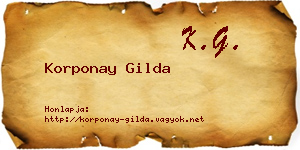 Korponay Gilda névjegykártya